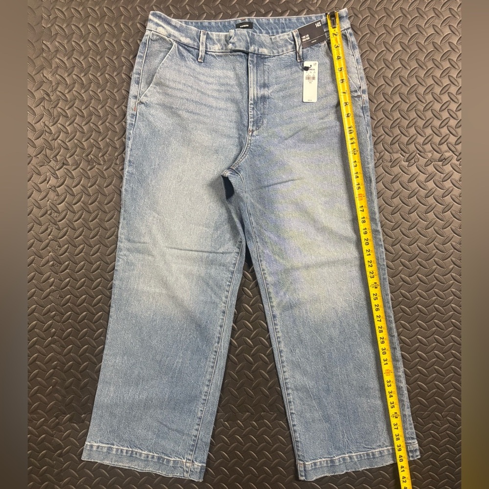 NWT Express Wide Leg High Rise Jeans Size 14S Stretch Denim - Picture 8 of 12